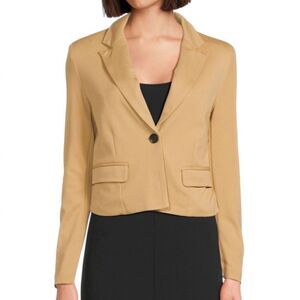 Adrienne Landau Onyx Tan Crop Stretchy  Blazer(Size Large)
